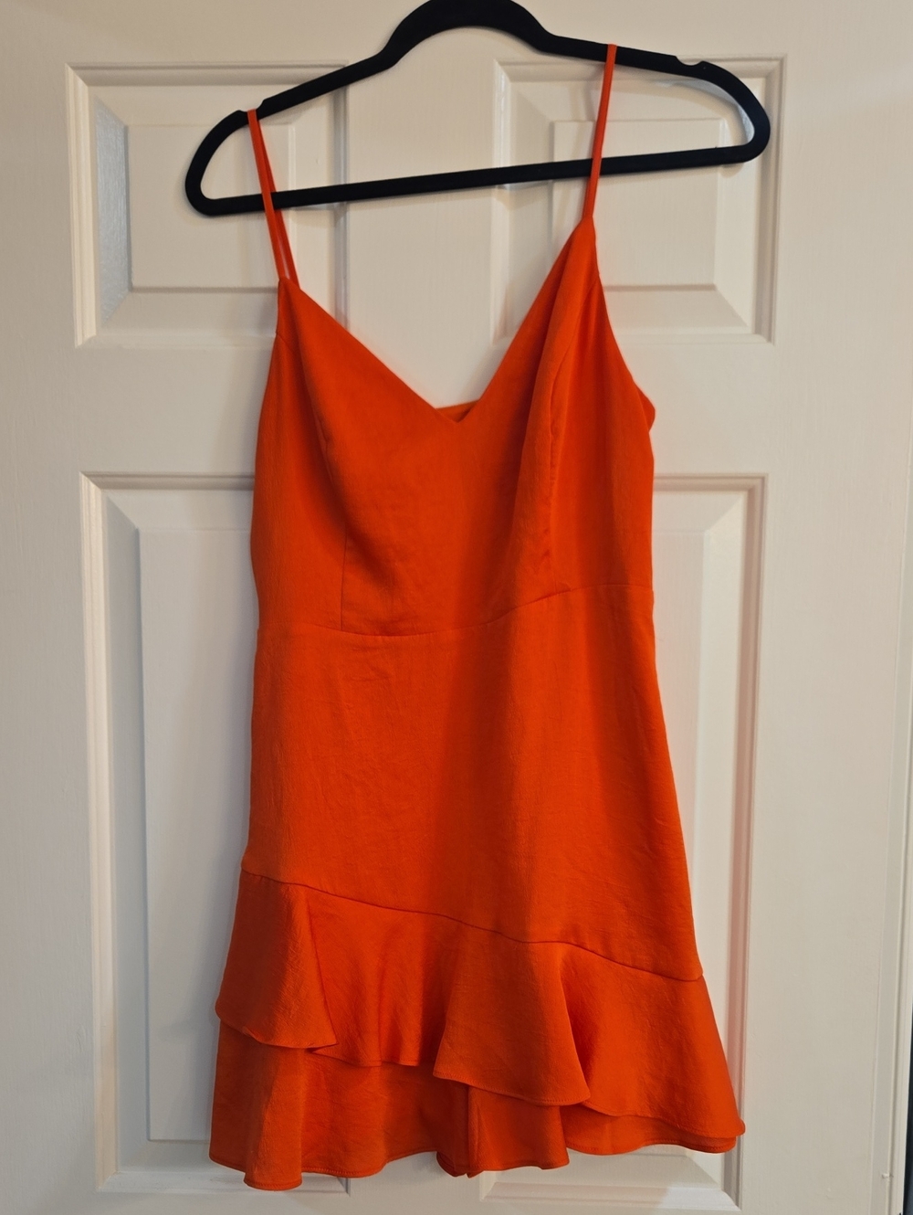 Express Orange Ruffle Hem Spaghetti Strap Slip